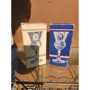 VTG Pair Fostoria Avon 1976 George/Martha Washington Cobalt Blue Glass Candle